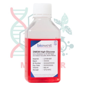 DMEM Glucosa Alta sin L-Glutamina con 25 mM HEPES