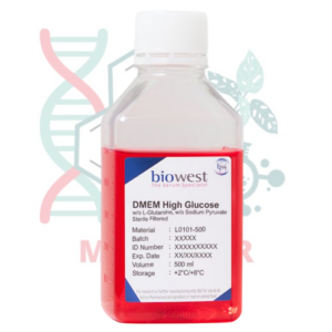 DMEM Glucosa Alta sin L-Glutamina ni Piruvato de Sodio